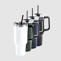 Vakuumisolierter XXL-Edelstahlbecher mit Griff unbedruckt