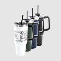 Vakuumisolierter XXL-Edelstahlbecher mit Griff graviert