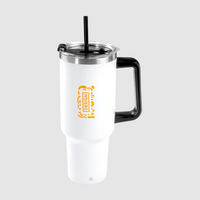 Vakuumisolierter XXL-Edelstahlbecher mit Griff bedruckt