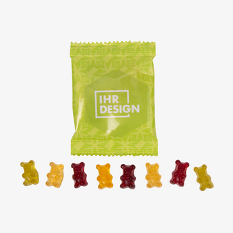 Fruchtgummi, farbig bedruckt, Motiv