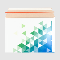 Versandtasche B4, 4/0 farbig bedruckt Rückseite geöffnet