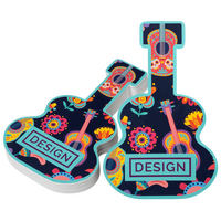 Visitenkarte Gitarre, 55 x 85 mm, 1-seitig, 4/0-farbig CMYK, einseitig Vorderseite