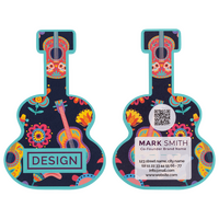 Visitenkarte Gitarre, 55 x 85 mm, 2-seitig, 4/4-farbig CMYK, Vorder- und Rückseite