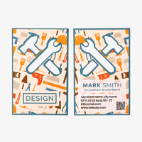 Visitenkarte Handwerk, 55 x 85 mm, 2-seitig, 4/4-farbig CMYK Gestaltung