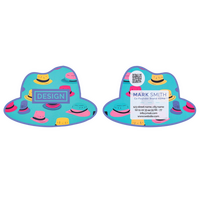 Visitenkarte Hut, 85 x 55 mm, 2-seitig, 4/4-farbig CMYK, Vorder- und Rückseite