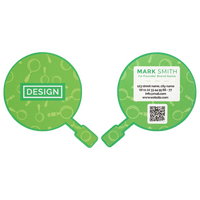 Visitenkarte Lupe, 85 x 85 mm, 2-seitig, 4/4-farbig CMYK, Vorder- und Rückseite