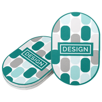 Visitenkarte Oval, 55 x 85 mm, 1-seitig, 4/0-farbig CMYK, einseitig Vorderseite