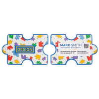 Visitenkarte Puzzleteil, 85 x 55 mm, 2-seitig, 4/4-farbig CMYK, Vorder- und Rückseite