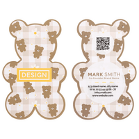 Visitenkarte Teddy, 55 x 85 mm, 2-seitig, 4/4-farbig CMYK, Vorder- und Rückseite