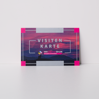 Visitenkarten quer, farbig bedruckt, Silber