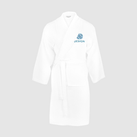 Waffel-Bademantel, bestickt