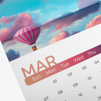 Wandkalender mit Drahtheftung inkl. Lochung, DIN A5, Beispiel Monatsansicht