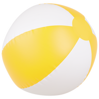 aufgeblasener Wasserball weiß gelb gestreift unbedruckt