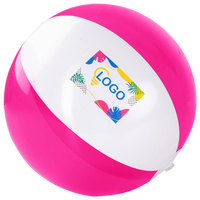 aufgeblasener Wasserball pink weiß gestreift mit Digitaltransferdruck