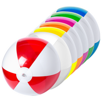 aufgereihte Wasserbälle in vielen verschiedenen Farben 