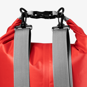 Wasserdichter Drybag-Rucksack aus Ripstop-Polyester, 20 l, Detail Gurte