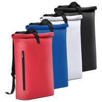 Wasserdichter Rolltop-Rucksack aus recyceltem PU-Material, 17 l, ohne Werbeanbringung