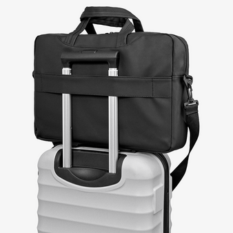 Wasserfeste Dokumenten- und Laptoptasche aus recyceltem PU-Leder, Trolleygurt