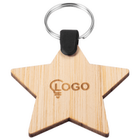 Anhänger Stern aus Bambus graviert Ansicht schräg von oben