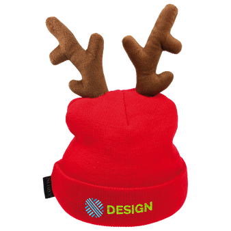 Weihnachtsstrickm&uuml;tze Rentier