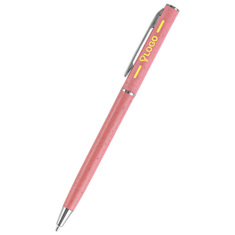 Weizenstroh-Kugelschreiber Slim Tampondruck 1 Farbig