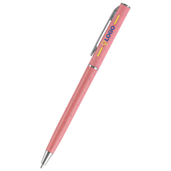 Weizenstroh-Kugelschreiber Slim Tampondruck 2 Farbig