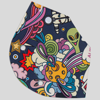 Maske, farbig bedruckt, muster