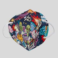 Maske, farbig bedruckt, muster