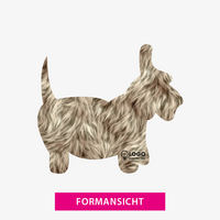 Stanzform, farbig bedruckt, Hund