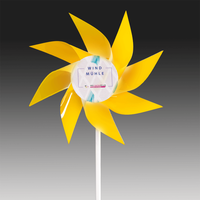 Windmühle, farbig bedruckt, gelb mit Stab