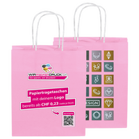 WmD-Imprint-Logo, einseitig farbig bedruckte Papiertragetasche in S mit Papierkordeln, 22 x 30 x 10 cm, 4/0-farbig