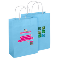 WmD-Imprint-Logo, einseitig farbig bedruckte Papiertragetasche in XS mit Papierkordeln, 19 x 22,5 x 8 cm, 4/0-farbig