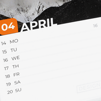 Wochentischkalender zum Aufstellen, Eigene Größe, Designbeispiel