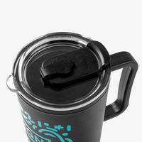 XXL-Thermobecher mit Trinkdeckel und Trinkhalm bedruckt