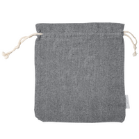 Zuziehbeutel aus recycelter Baumwolle, L, ohne Werbeanbringung