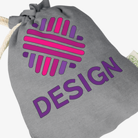 Zuziehbeutel aus recycelter Baumwolle, L