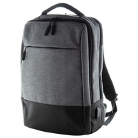 Zweifarbiger Organizer-Rucksack mit Anti-Diebstahl-Tasche, Farbe grau