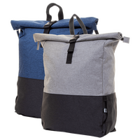 Zweifarbiger Rolltop-Rucksack aus RPET, ohne Werbeanbringung, Farbgruppe