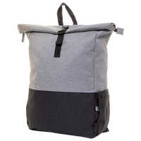 Zweifarbiger Rolltop-Rucksack aus RPET, ohne Werbeanbringung