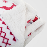 Zweilagige Fleecedecke aus RPET-Flanellfleece, 230 g/m², mit Weihnachtsmotiv, Innenseite