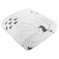 Zweilagige Fleecedecke aus RPET-Flanellfleece, 270 g/m², mit Wintermotiv