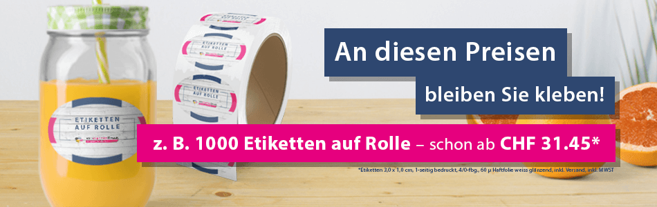 WIRmachenDRUCK.ch 1.000 Etiketten schon ab CHF 31.45