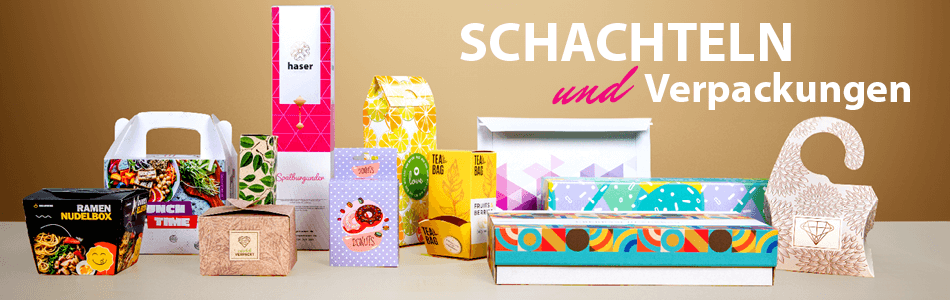 Individuell bedruckte Verpackungen und Schachteln in vielen Größen und Formen – hochwertiger Verpackungsdruck von WIRmachenDRUCK